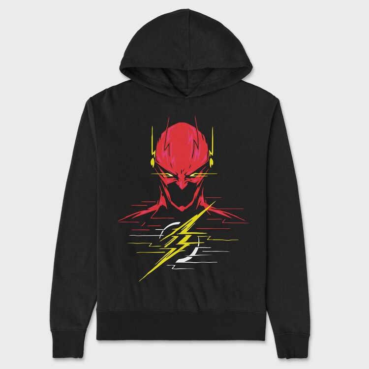Electric Red Lightning, Hanorac Oversize Barbati (Unisex)