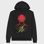 Electric Red Lightning, Hanorac Oversize Barbati (Unisex)