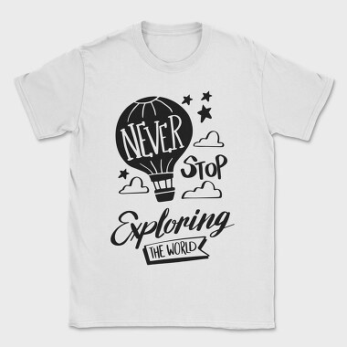 Hot Air Balloon Exploring, Tricou Barbati (Unisex)