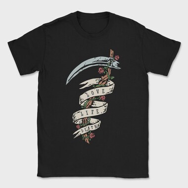 Love Life Death Roses, Tricou Barbati (Unisex)