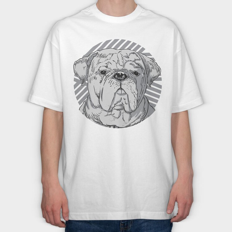 Dog Realistic Portrait, Tricou Oversize Barbati (Unisex)