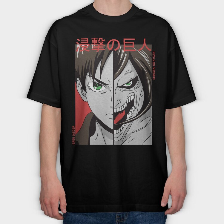 Erens Split Face, Tricou Oversize Barbati (Unisex)