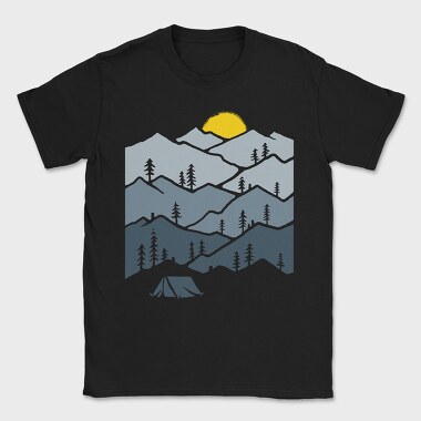 Mountain Tent Sunrise, Tricou Barbati (Unisex)