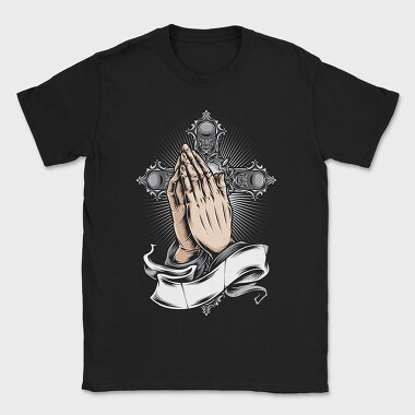 Praying Hands Cross, Tricou Barbati (Unisex)