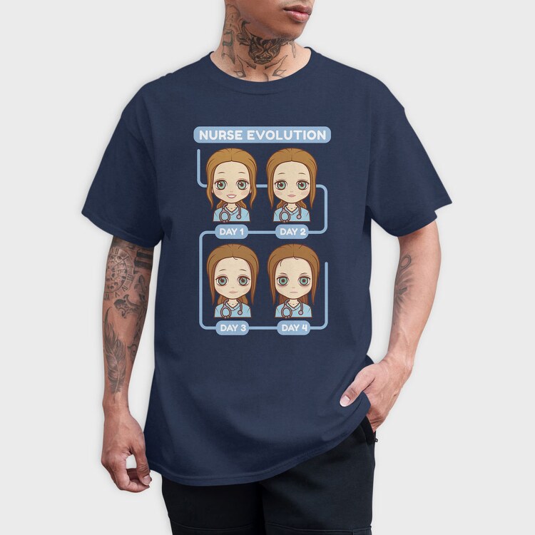 Nurse Evolution, Tricou Barbati (Unisex)