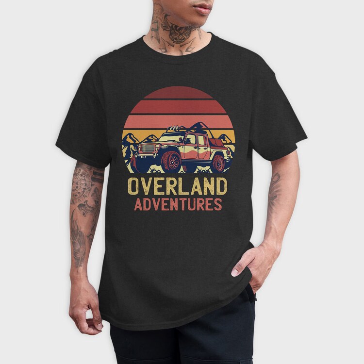 Retro Sunset Overland Adventures, Tricou Barbati (Unisex)