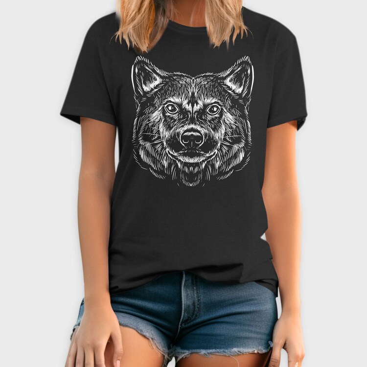 Shiba Inu Monochrome, Tricou Barbati (Unisex)