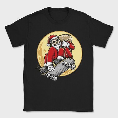 Skateboarding Skull Santa, Tricou Barbati (Unisex)