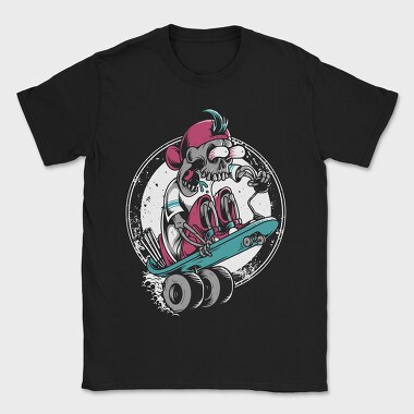 Skateboarding Skull, Tricou Barbati (Unisex)