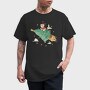 Santa Cat Christmas Tree, Tricou Barbati (Unisex)