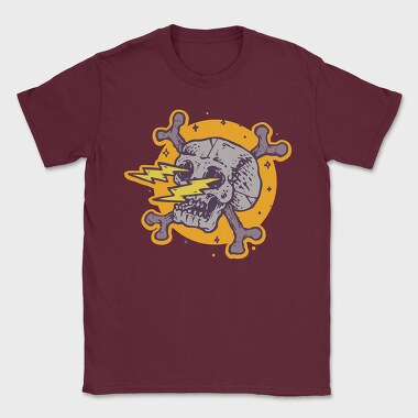 Skull Lightning Strike, Tricou Barbati (Unisex)
