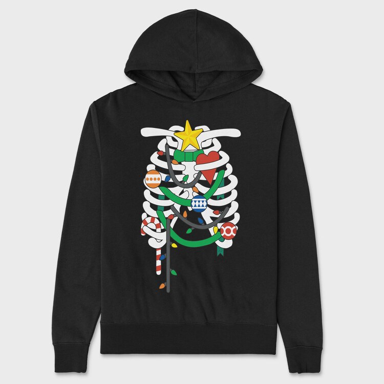 Christmas Lights Tree, Hanorac Oversize Barbati (Unisex)