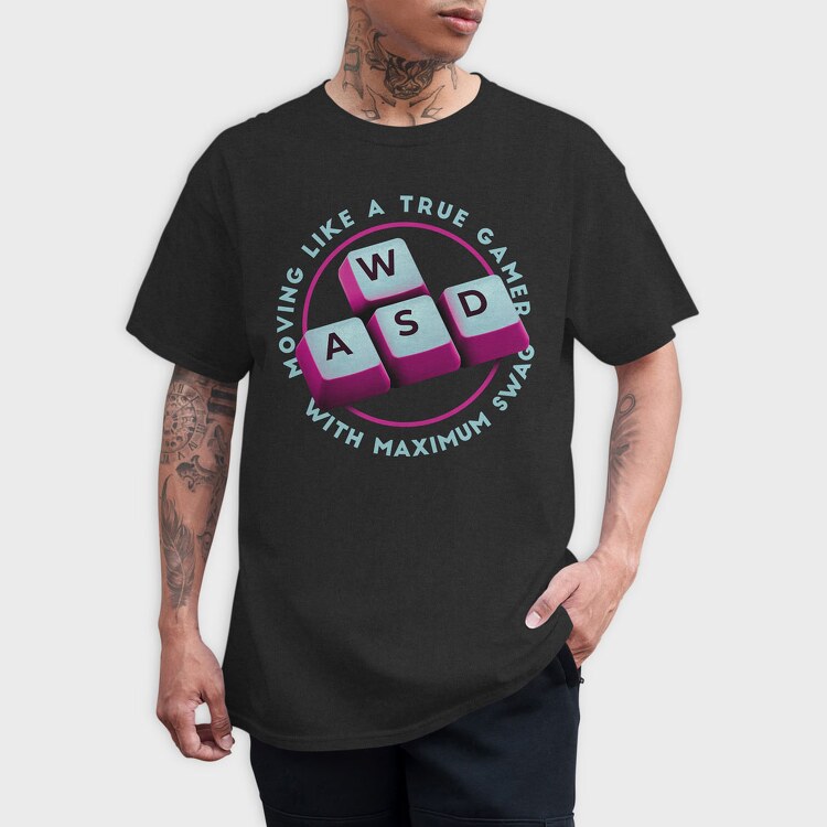 Moving Live a True Gamer, Tricou Barbati (Unisex)