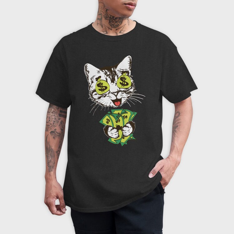 Money Cat, Tricou Barbati (Unisex)