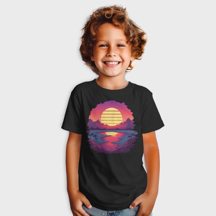 Retro Sunset View, Tricou Copii