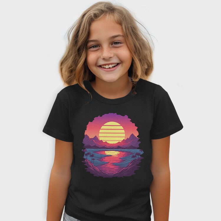 Retro Sunset View, Tricou Copii