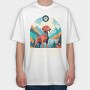 Dog In The Woods Hiking, Tricou Oversize Barbati (Unisex)