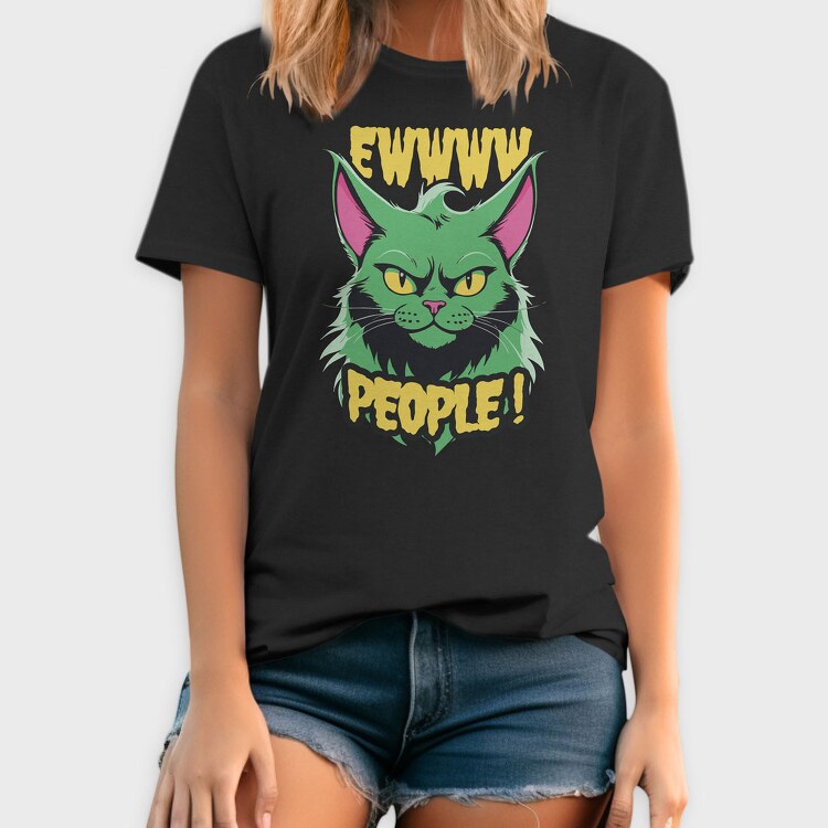 Ew People Green Cat, Tricou Barbati (Unisex)