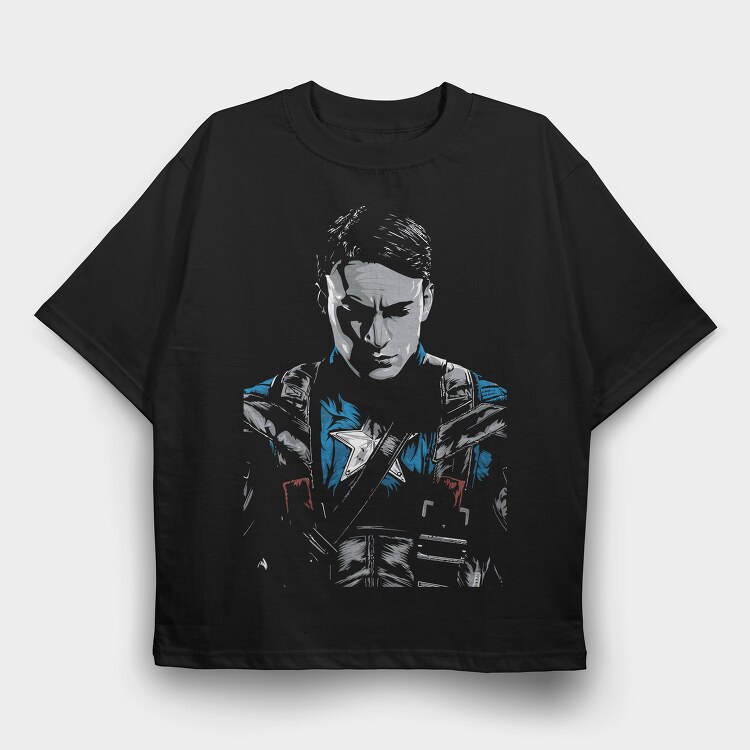 Blue Feathered Warrior, Tricou Oversize Barbati (Unisex)