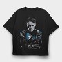 Blue Feathered Warrior, Tricou Oversize Barbati (Unisex)