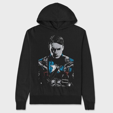 Blue Feathered Warrior, Hanorac Oversize Barbati (Unisex)