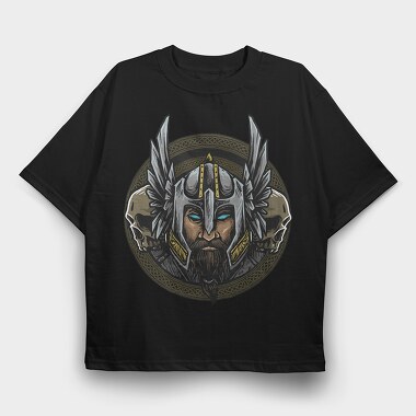 Viking Warrior Shield, Tricou Oversize Barbati (Unisex)