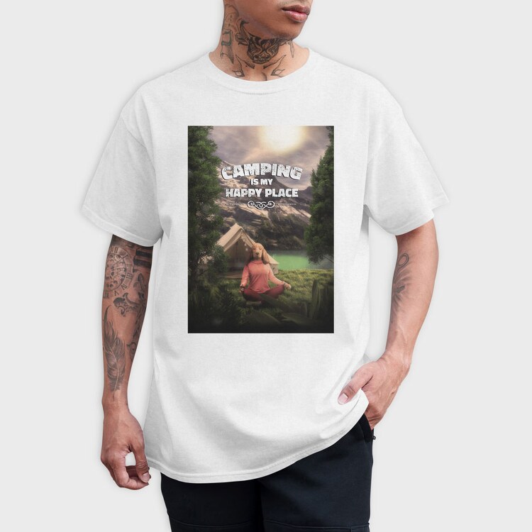 Yoga Camping, Tricou Barbati (Unisex)