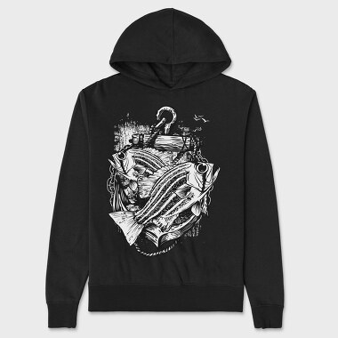 Fishing Anchor Fish, Hanorac Oversize Barbati (Unisex)