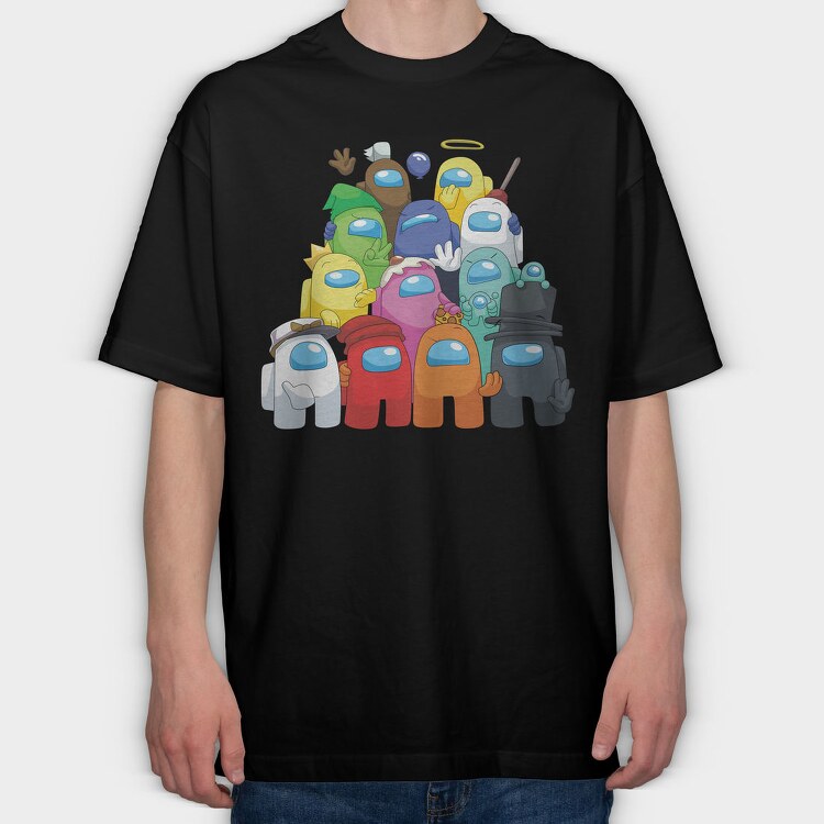 Among Us Friends, Tricou Oversize Barbati (Unisex)