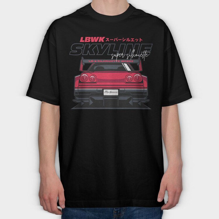 Lb Skyline Works, Tricou Oversize Barbati (Unisex)