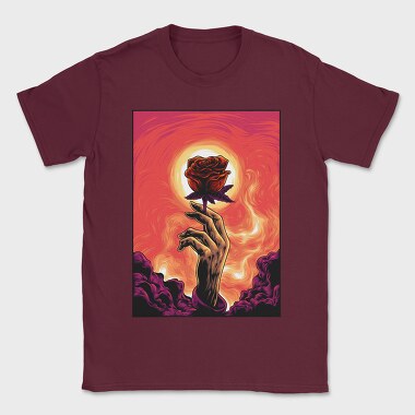 Burning Rose Hand, Tricou Barbati (Unisex)