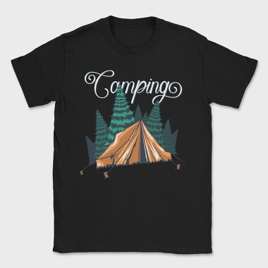 Camping Forest Tent, Tricou Barbati (Unisex)