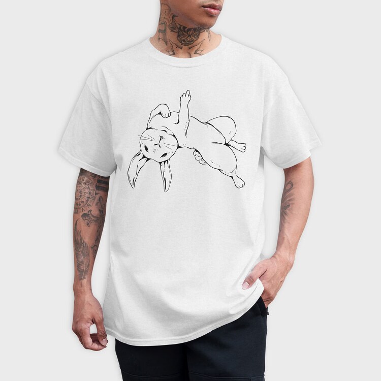 Rabbit Middle Finger, Tricou Barbati (Unisex)