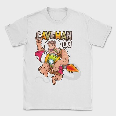 Caveman Rocket Ship, Tricou Barbati (Unisex)