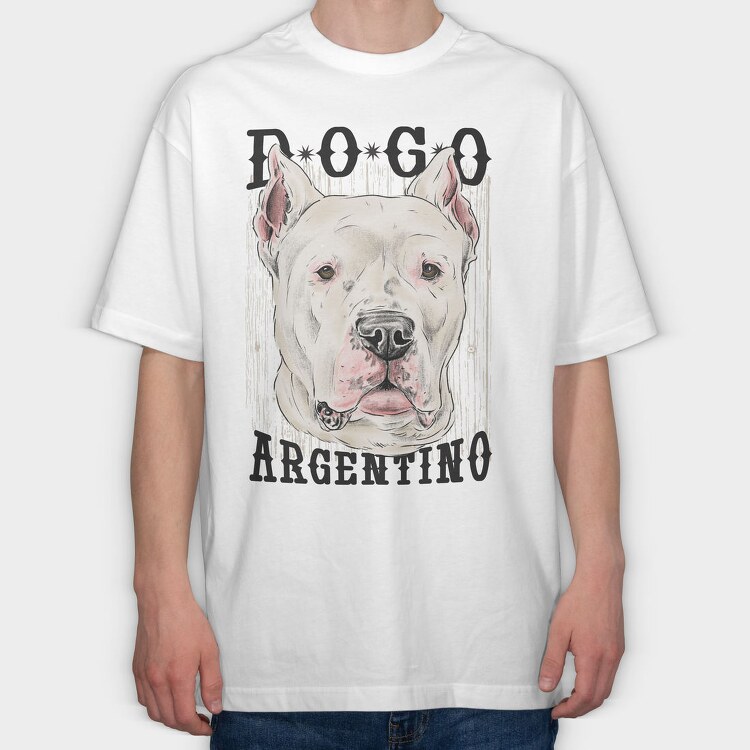 Dogo Argentino Dog Breed, Tricou Oversize Barbati (Unisex)