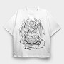 Dragon Creature With Rpg Dice Dungeons, Tricou Oversize Barbati (Unisex)