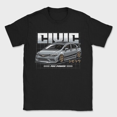 Jdm Stance Civic, Tricou Barbati (Unisex)