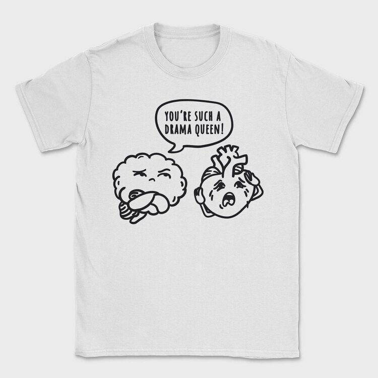 Drama Queen Brain Nc, Tricou Barbati (Unisex)