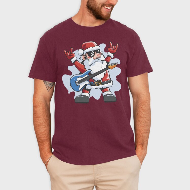 Santa Claus Rocker, Tricou Barbati (Unisex)