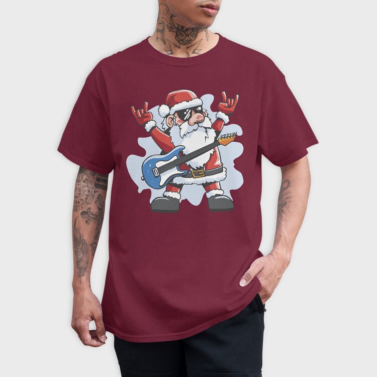 Santa Claus Rocker, Tricou Barbati (Unisex)