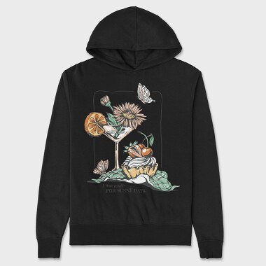 Drink And Flowers Spring Sunny Days, Hanorac Oversize Barbati (Unisex)
