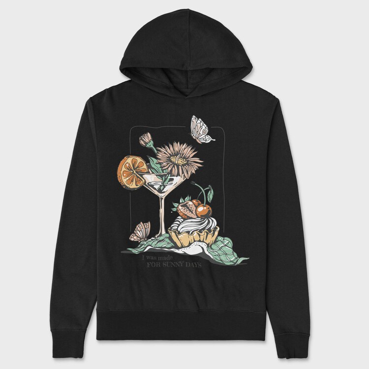 Drink And Flowers Spring Sunny Days, Hanorac Oversize Barbati (Unisex)