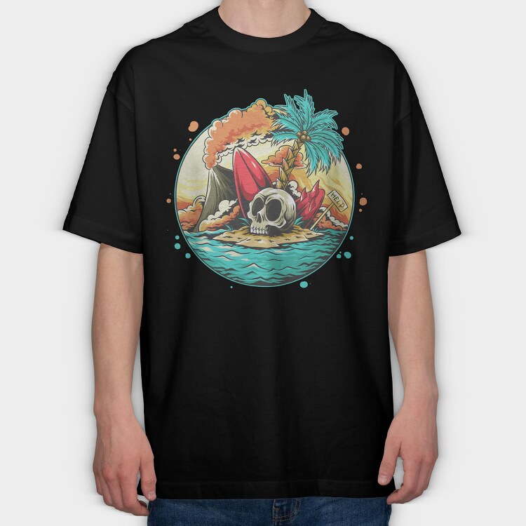 Volcano Skull Rescue, Tricou Oversize Barbati (Unisex)