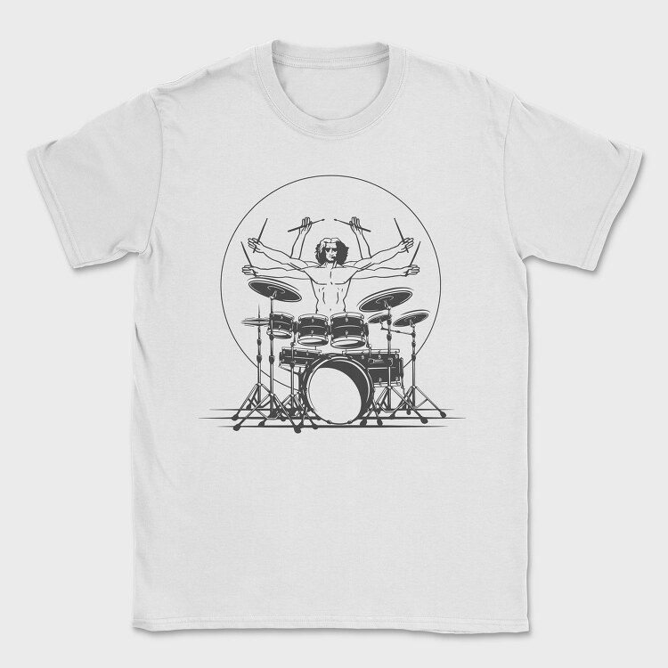 Drummer Playing Drums Design, Tricou Barbati (Unisex)