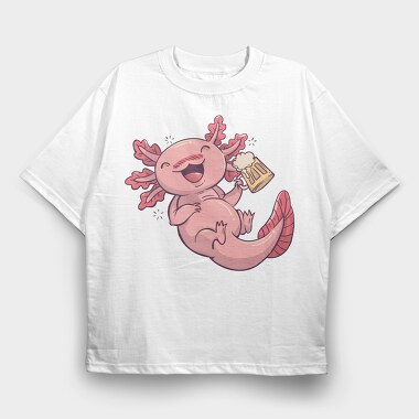 Drunk Axolotl Beer, Tricou Oversize Barbati (Unisex)