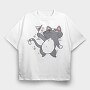 Drunk Cat With Drink, Tricou Oversize Barbati (Unisex)