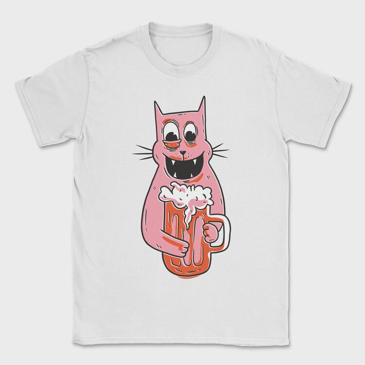 Drunk Cat, Tricou Barbati (Unisex)