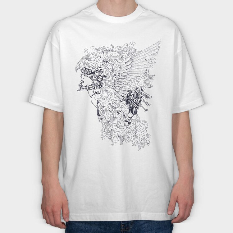 Warrior Wings, Tricou Oversize Barbati (Unisex)