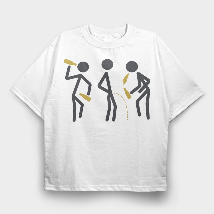 Drunk Stick Figures Request, Tricou Oversize Barbati (Unisex)