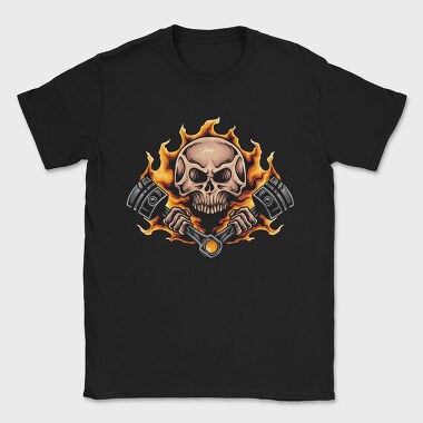 Burning Skull Pistons, Tricou Barbati (Unisex)